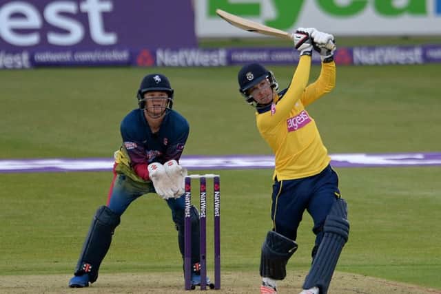 Adam Wheater looked to have a chance of saving Hampshire but he was stopped in his tracks. Picture: Dave Vokes