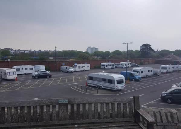 Travellers at D-Day Museum car park in Portsmouth on Saturday, May 28