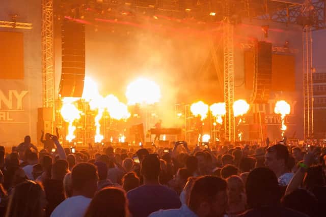 Steve Angello wows the crowd with his music, light and effects show at Mutiny Festival. PictureKeith Woodland. 160796