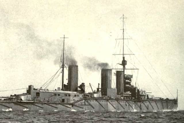 HMS Queen Mary, a British battle cruiser from World War I, sunk during the Battle of Jutland