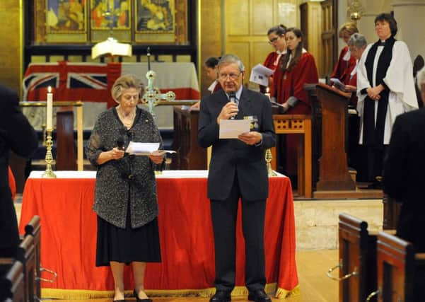 Pippa Nalder and her husband Mike read out the names of the men from Emsworth who were lost at Jutland 

Picture: Malcolm Wells (160531-5692)