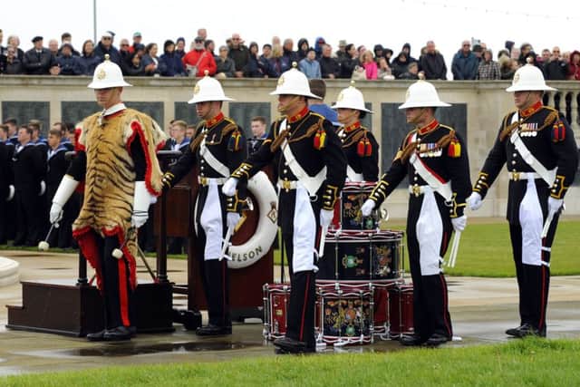 The altar for the Drumhead Ceremony on Southsea Common