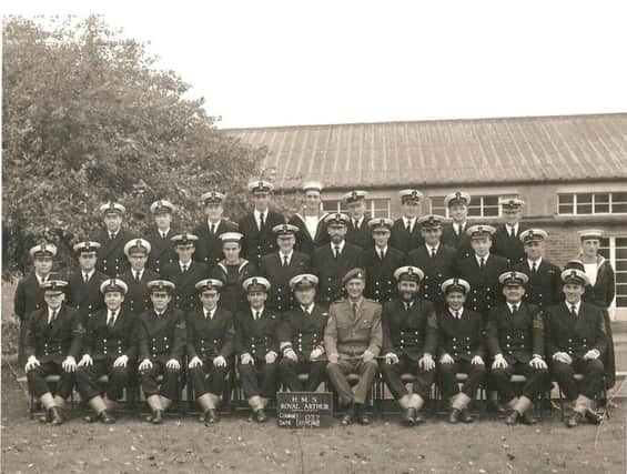 Petty Officers on a Corsham course in 1968 with Ian Mackenzie on the far left of the middle row