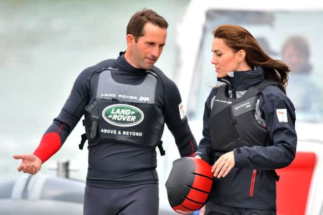 The Duchess of Cambridge and Ben Ainslie Picture: Allan Hutchings (160418-184)