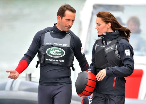 The Duchess of Cambridge and Ben Ainslie Picture: Allan Hutchings (160418-184)