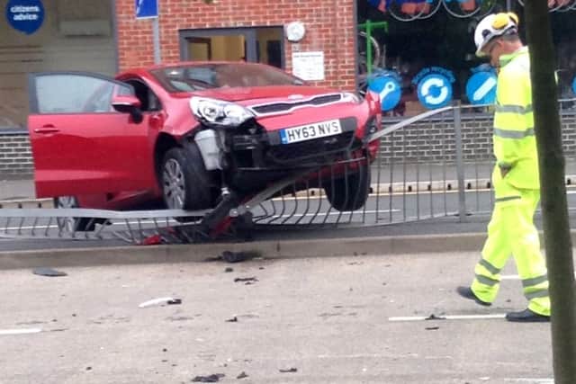 Robert Davies' car after the crash