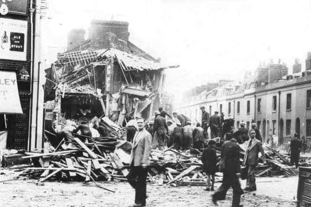 DECEMBER 1940 Devastation at Clark's Corner, Southsea