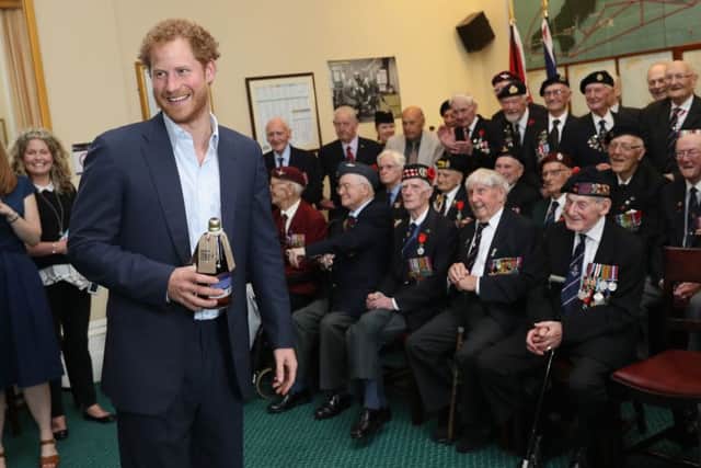 Prince Harry with D-Day veterans at Southwick House 
Picture: Chris Jackson/PA Wire