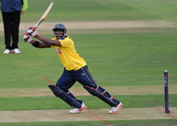 Opening batsman Michael Carberry hit a half-century for Hampshire   Picture: Dave Vokes / LMI Photography