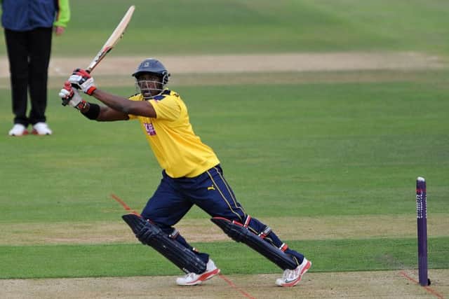 Opening batsman Michael Carberry hit a half-century for Hampshire   Picture: Dave Vokes / LMI Photography