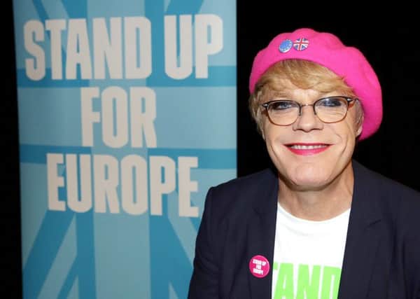 Eddie Izzard brings his Stand Up For Europe campaign tour to Portsmouth on Tuesday