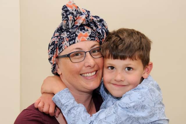 Jess Walton with her son Noah Walton-Carr, five