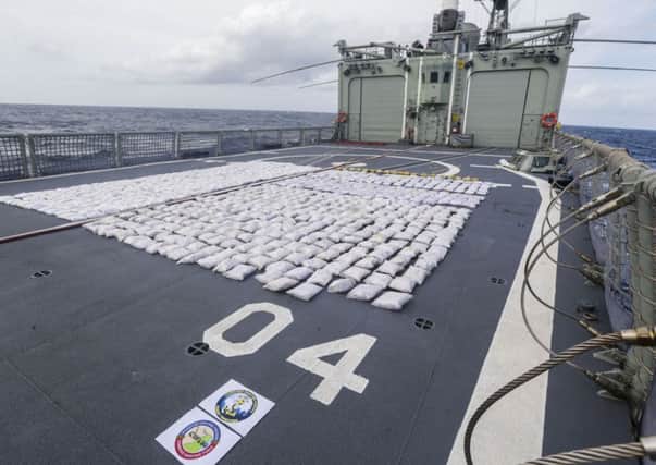 A team from HMAS Darwin seized almost a tonne of heroin