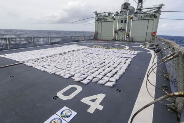 A team from HMAS Darwin seized almost a tonne of heroin