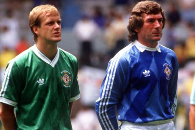Colin Clarke, left, was the last man to score for Northern Ireland at a major championships