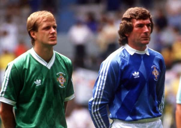 Colin Clarke, left, was the last man to score for Northern Ireland at a major championships