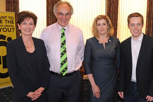 (L-r) Speakers Diane James MEP, Peter Bone MP, Penny Mordaunt MP and Tom Pursglove MP