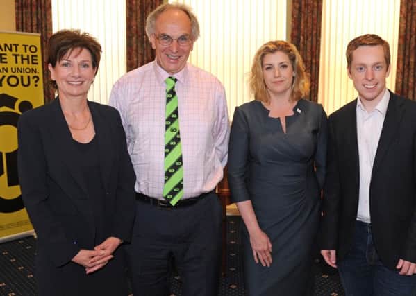 (L-r) Speakers Diane James MEP, Peter Bone MP, Penny Mordaunt MP and Tom Pursglove MP
