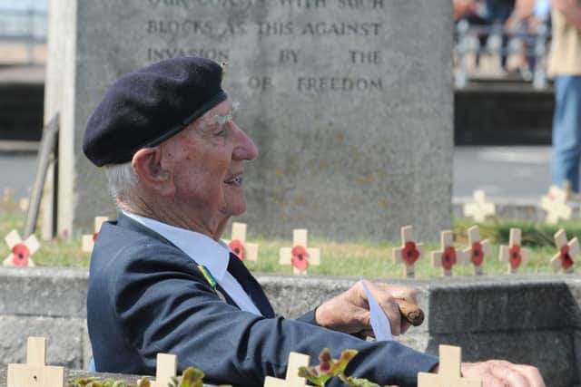 6/6/2016 (NEWS)The annual D-Day service of remembrance organised by the Royal British Legion, took place at the D-Day Memorial Stone in Southsea on Monday. Picture: Sarah Standing (160800-1507) PPP-160606-142643001