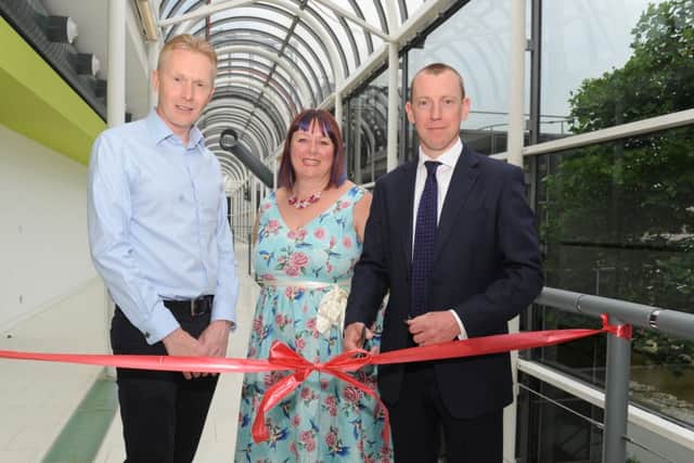 From left Ian Cox, facilities manager, Karen Tyrrell, client and communications manager and Nick Turner, Asset management director for Northwood Regional UK   Picture: Sarah Standing (160806-1815)