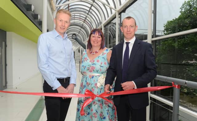 From left Ian Cox, facilities manager, Karen Tyrrell, client and communications manager and Nick Turner, Asset management director for Northwood Regional UK   Picture: Sarah Standing (160806-1815)