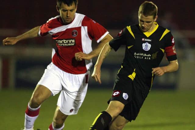 Joe Oastler, right, in action for QPR against Charlton's Svetoslav Toderov - also a former Pompey player