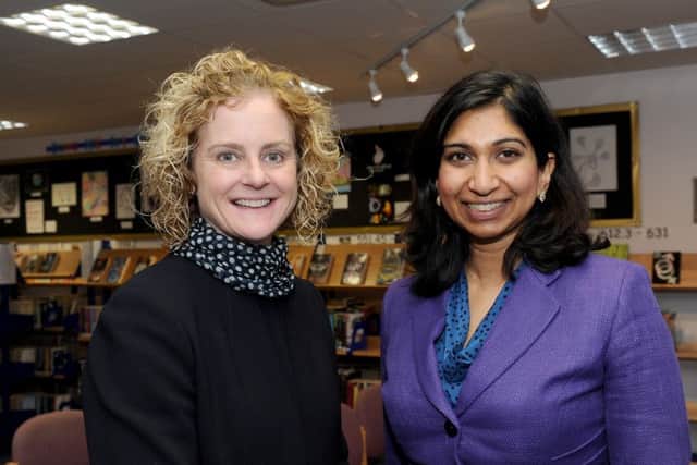 Cams Hill School headteacher Gwennan Harrison-Jones and Fareham MP Suella Fernandes.
Picture: Sarah Standing (151992-6075)