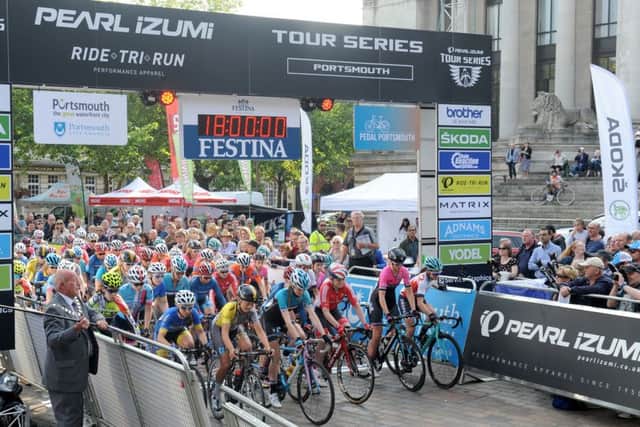 The Matrix Fitness Grand Prix Women's race setting off from Guildhall Square Picture: Sarah Standing (160816-2671)