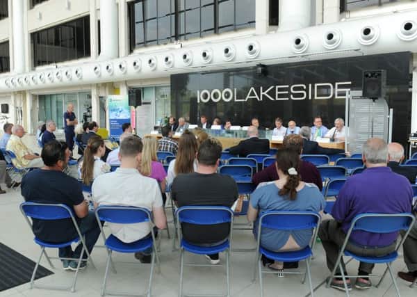 The News and Verisona Law held an EU hustings at 1000 Lakeside, ahead of the EU referendum on June 23. A panel of political experts and enthusiasts were taking questions from the public and making their case for whether Britain should stay or leave the EU. Picture: Sarah Standing
