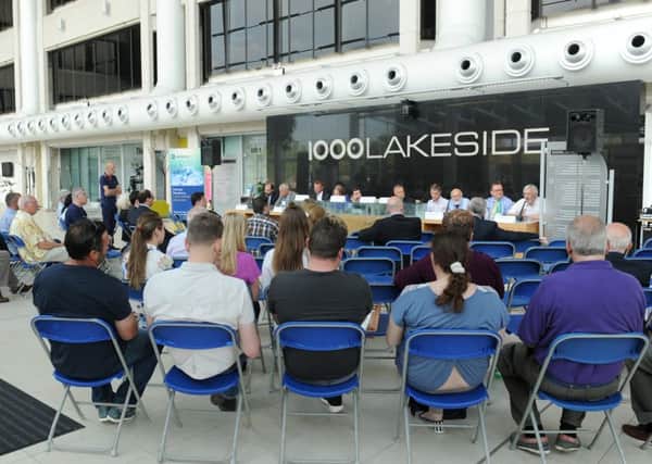 The News and Verisona Law held an EU hustings at 1000 Lakeside, ahead of the EU referendum on June 23. A panel of political experts and enthusiasts were taking questions from the public and making their case for whether Britain should stay or leave the EU.  Picture: Sarah Standing