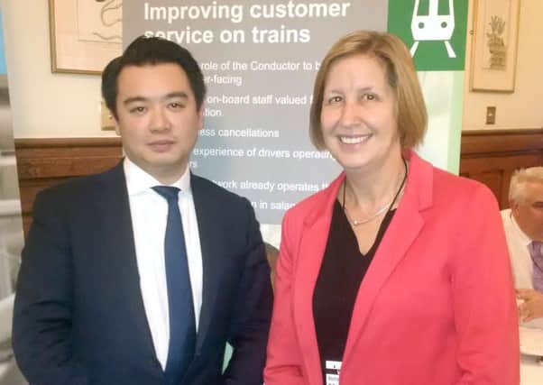 Havant MP Alan Mak with Govia Thameslink Chief Operating Officer Dyan Crowther