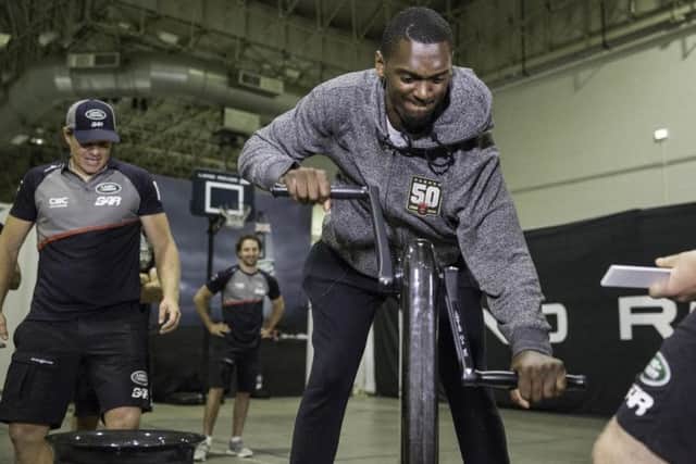 Chicago Bulls player Bobby Portis is put through his paces by Land Rover BAR Picture: Harry KH/Land Rover BAR