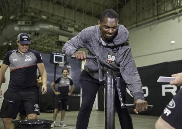 Chicago Bulls player Bobby Portis is put through his paces by Land Rover BAR Picture: Harry KH/Land Rover BAR