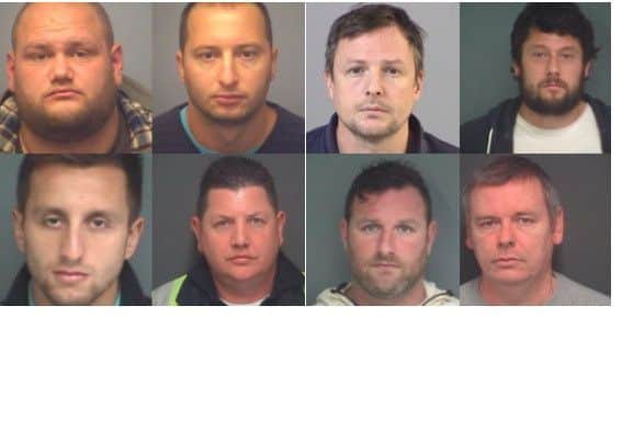 Clockwise from top left Samuel McNamee, Lorenc Ymeraj, Stacey Paul Smith, Matthew Hallett, Kevin Williams, Daniel Paterson, George Browning and Skender Ymeraj. Picture: Hampshire police PPP-161006-092157003