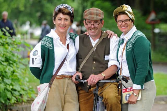 (L-r) Sarah Black, Mark Lawrence and Karen Brown go back in time at Southwick
