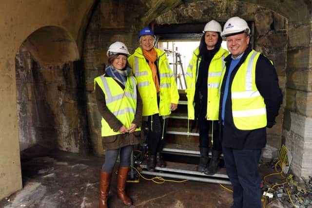 From left, Lucy Branson, Cllr Linda Symes, project manager Bev Lucas, and Bill Branson at the Hot Walls