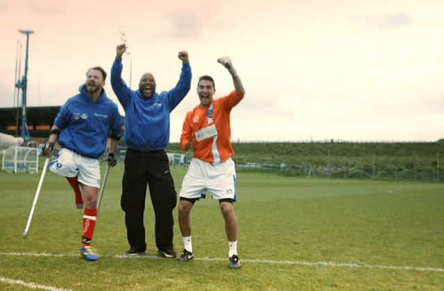 John Barnes with Mike Beel and Gary Marheineke