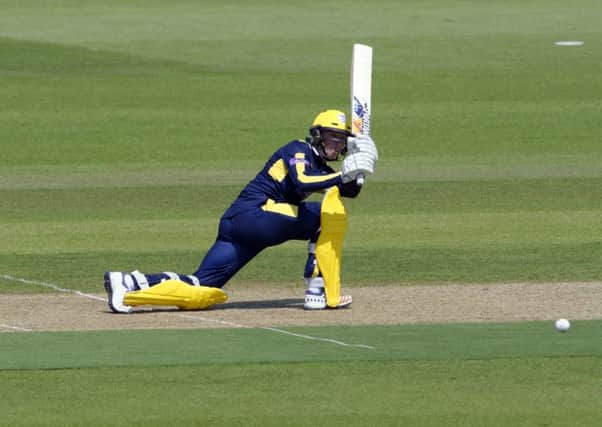 Hampshire batsman Tom Alsop struck 50 runs exactly but was unable to lead his team to victory in the Royal London One-Day Cup as they fell to a 10-run loss at Gloucestershire   Picture: Neil Marshall