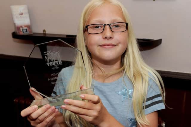12/6/2016 (JT)
The News Youth Awards took place at the Kings Theatre on Sunday afternoon.
Pictured is: Jessie Pearse winner of the Arts/Media Star Award
Picture: Sarah Standing (160820-1678) PPP-161206-184941001