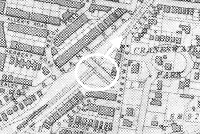 Here we see a map showing where the photo was taken from and the direction of shot.