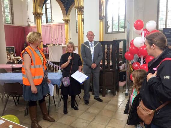 Nicky Pybus, left,, the Rev Juliet Straw, the vicar of Cosham and Wymering, and Councillor Ken Ellcome, Deputy Lord Mayor at last weekend's event