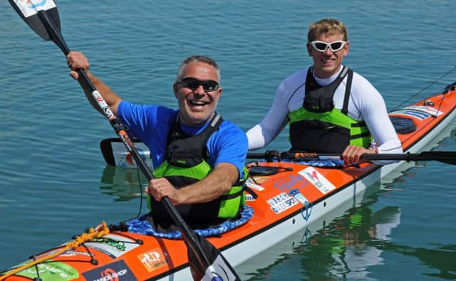 Yannick Gerny, left, and Yoann Deschemaeker, who are kayaking from Gosport to Normandy 
Picture Ian Hargreaves (160837-3)