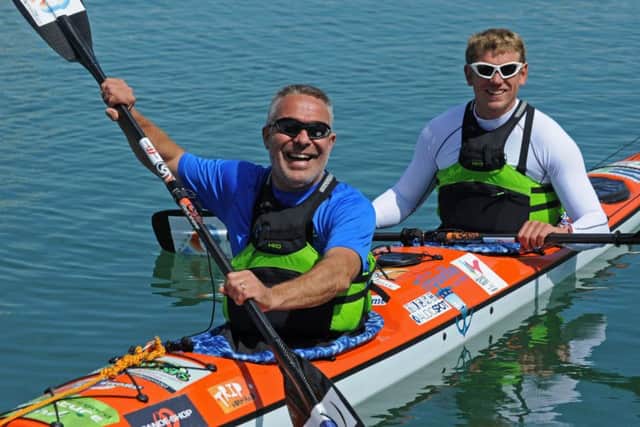 Yannick Gerny, left, and Yoann Deschemaeker, who are kayaking from Gosport to Normandy
Picture Ian Hargreaves (160837-3)