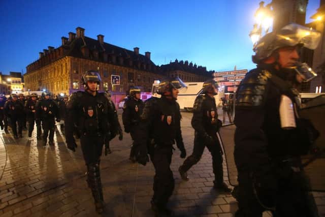 Riot police arrive in Lille city centre