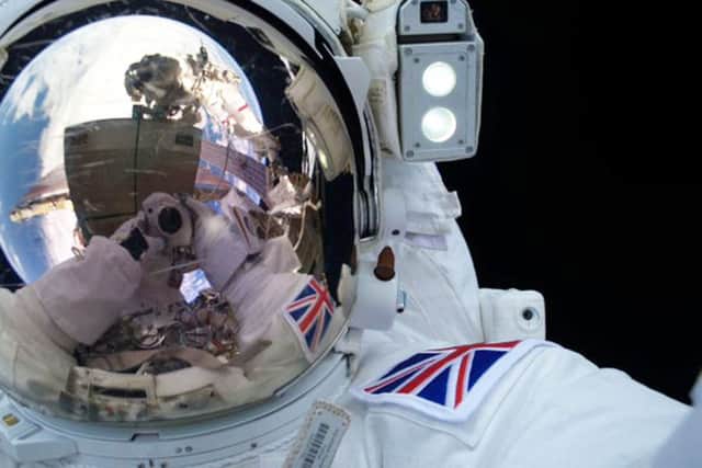 Taken from the Twitter feed of Tim Peake @astro_timpeake, who said he will never forget his first walk in space as he posted a selfie of his historic feat.