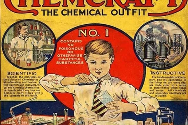 Every boy's dream. Of course, no girl would ever have been considered suitable for a chemistry set...
