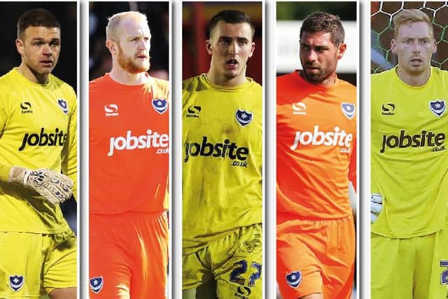 Pompeys five goalkeepers last season, from left: Brian Murphy, Aaron McCarey, Ryan Fulton, Paul Jones, Ryan Allsop   Pictures: Joe Pepler