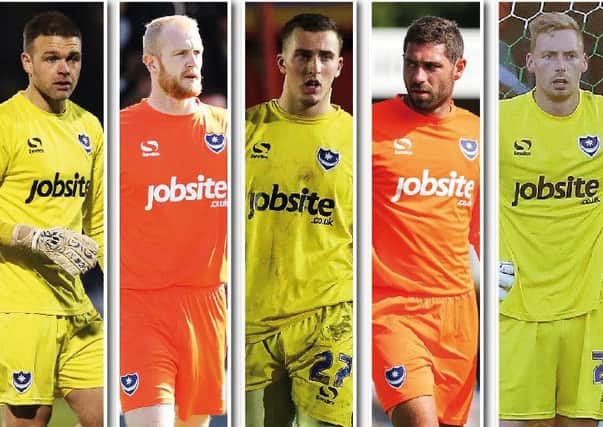 Pompeys five goalkeepers last season, from left: Brian Murphy, Aaron McCarey, Ryan Fulton, Paul Jones, Ryan Allsop   Pictures: Joe Pepler