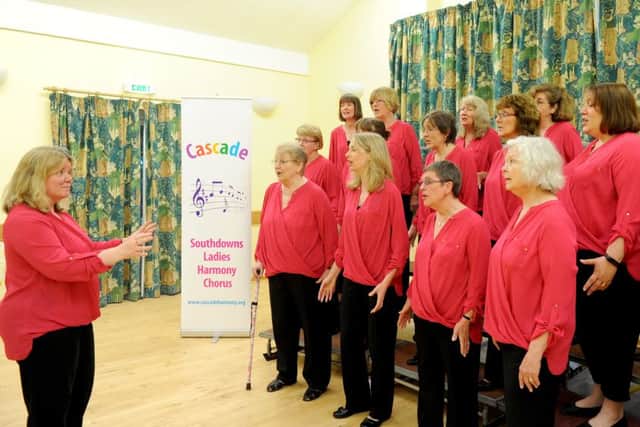 The Cascade Southdown Ladies Harmony Chorus, practising at the church hall at All Saints Church in Catherington