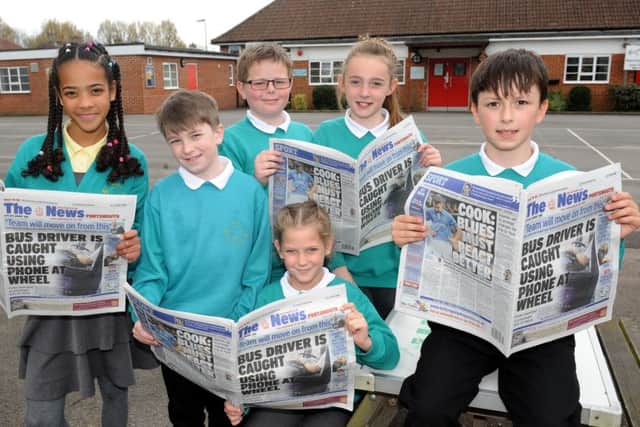 Pupils from Medina Primary School in Portsmouth - from left Jeanne Kamakoue, Finley Vincent, Ben Hatherley, Amber Heslop, Jazzmyn Philpott and William Collis Picture: Sarah Standing (160627-3913)
